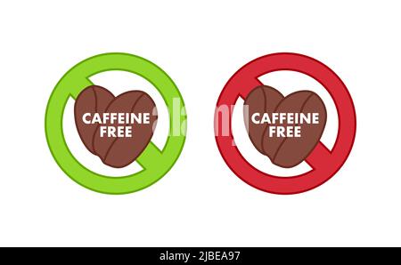 Koffeinfreies Symbol. Kaffeebohnen. Vektorgrafik. Stock Vektor