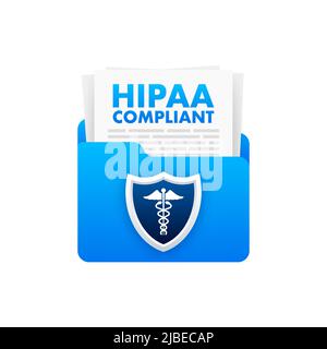 HIPAA-konform. Ein-Symbol. Vektordesign. Logo-Symbol. Stock Vektor