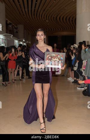 Paris : 'Jeux artistiques' au carrousel du Louvre, introduit par l'ambassadeur de Chine et organisé par Anath Tordjman-Compagnon. Stockfoto