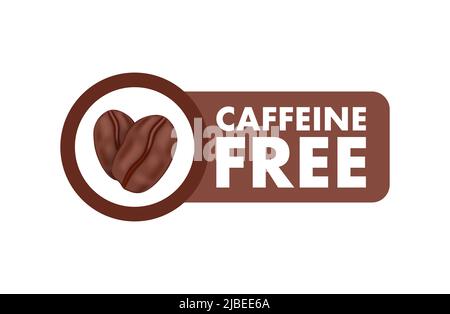 Koffeinfreies Symbol. Kaffeebohnen. Vektorgrafik. Stock Vektor