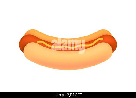 Amerikanisches Banner. Vintage flache Werbung mit Hot Dog Zeichen für Bannerdesign. Zeichen für flache Vektorgrafik Stock Vektor