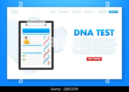 DNA-Tests, genetisches Diagnosekonzept. Gentechnisches Konzept. Kann für Webbanner verwendet werden. Desoxyribonukleinsäure. Vektorgrafik Stock Vektor