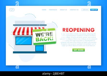 Re Öffnen hängende Zeichen auf weißem Hintergrund. Schild für Tür. Vektorgrafik Stock Vektor