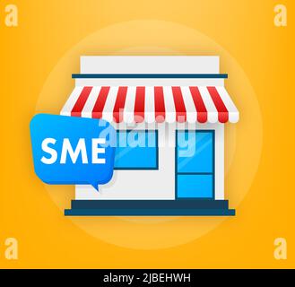 Flaches kmu für Konzeptdesign. Strategiekonzept. Flache Vektorgrafik. Finanzkonzept. Stock Vektor