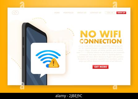 Keine Internetverbindung auf dem Smartphone gefunden. Wireless-Verbindung Unterbrochen. Kein WiFi. Vektorgrafik Stock Vektor