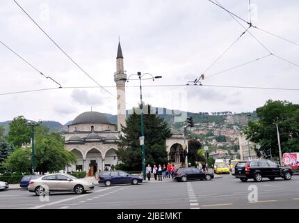 Ali Pashas Moschee in Sarajevo, Bosnien und Herzegowina. Stockfoto