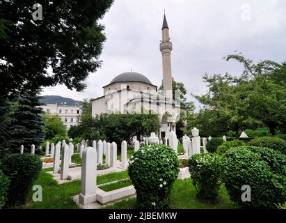 Ali Pashas Moschee in Sarajevo, Bosnien und Herzegowina. Stockfoto