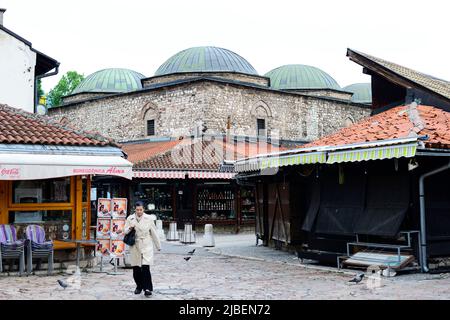 Baščaršija ist Sarajevos alten Basar und das historische und kulturelle Zentrum der Stadt. Stockfoto