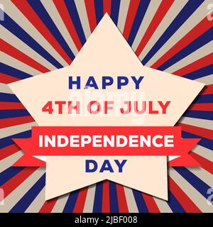Happy 4. of july Independence Day Illustration in flachem Design Stock Vektor