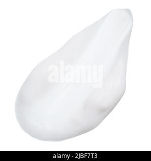 Cremefarbener Abstrich mit isolierter Ansicht auf weißem Hintergrund von oben Stockfoto