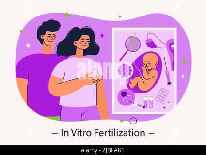 Handgezeichnete flache Design ivf-Illustration Vektor-Illustration. Stock Vektor