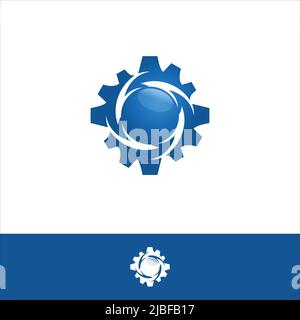 Gear Tech Logo Design für Ihr bestes Unternehmen. Vektorgrafik EPS.8 EPS.10 Stock Vektor