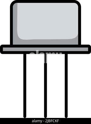 Transistor-Symbol. Editierbare Fett Formatigte Kontur Mit Farbfüllungsdesign. Vektorgrafik. Stock Vektor