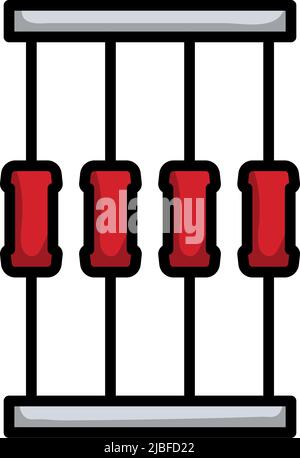 Symbol Für Widerstandsband. Editierbare Fett Formatigte Kontur Mit Farbfüllungsdesign. Vektorgrafik. Stock Vektor