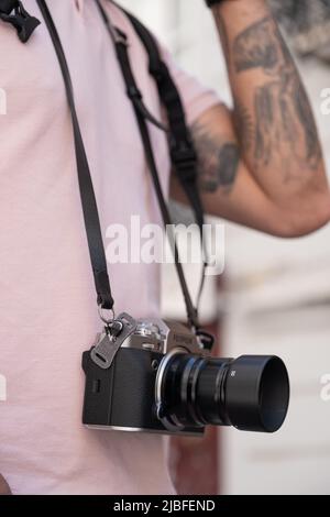 Der Fujifilm X-T4 in Aktion! Stockfoto