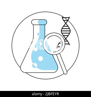 Runde Vorlage Apotheke Symbol, genetische Forschung Symbol Stock Vektor