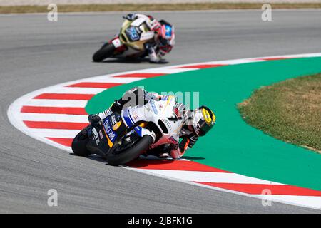 Barcelona, Spanien. 4.. Juni 2022. Barry Baltus aus Belgien von RW Racing GP mit Kalex während des freien Trainings Moto2 von Gran Premio Monster Energy de Catalunya auf dem Circuit de Barcelona-Catalunya in Barcelona. (Bild: © David Ramirez/DAX via ZUMA Press Wire) Stockfoto