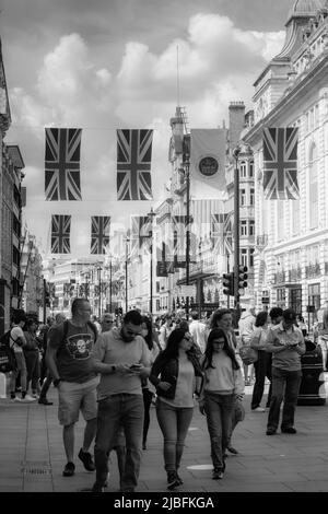 London entlang der Mall im Platinum Jubilee Year Stockfoto