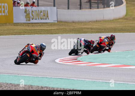 Barcelona, Spanien. 4.. Juni 2022. Pol Espargaro aus Spanien von Repsol Honda Team mit Honda während des MotoGP freien Trainings von Gran Premio Monster Energy de Catalunya auf dem Circuit de Barcelona-Catalunya in Barcelona. (Bild: © David Ramirez/DAX via ZUMA Press Wire) Stockfoto