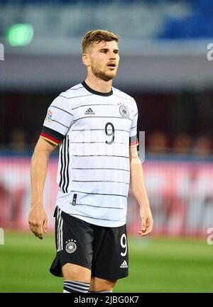 Timo Werner, DFB 9 im UEFA Nations League 2022 Spiel ITALIEN - DEUTSCHLAND 1-1 in der Saison 2022/2023 am 04. Juni 2022 in Bologna, Italien. © Peter Schatz / Alamy Live News Stockfoto