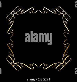 Vektor Luxus golden kalligraphischen Rahmen für Text. Schlichtes, elegant glänzendes Designelement. Stock Vektor