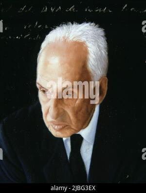 OCHOA , SEVERO. CIENTIFICO ESPAÑOL . LUARCA 1905 - 1993. OLEO DE DANIEL QUINTERO , AÑO 1988. Stockfoto