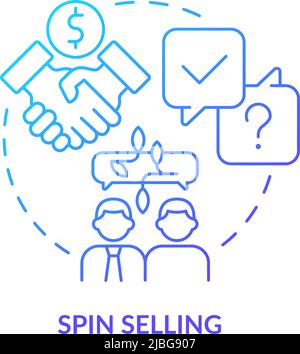SYMBOL „SPIN Selling Blue Gradient Concept“ Stock Vektor