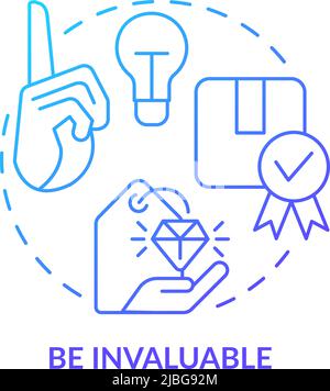 Symbol für das blaue Farbverlauf von unschätzbarem Wert sein Stock Vektor