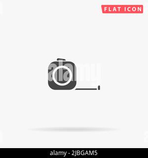 Flachvektorsymbol für Maßband. Handgezeichnete Design-Illustrationen. Stock Vektor