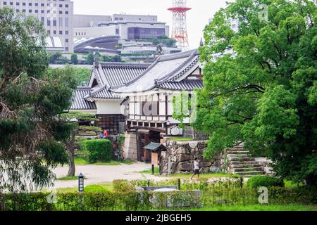 Burg Hiroshima, Japan. Wurde in den 1590s gebaut, aber durch den Atombombenangriff auf 1945 zerstört (umgebaut im Jahr 1958 als Nachbildung des Originals) Stockfoto