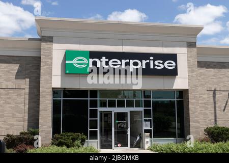 Cincinnati - ca. Mai 2022: Enterprise Rent-A-Car Rental Location. Enterprise Rent-A-Car ist der größte Autovermieter in den USA. Stockfoto