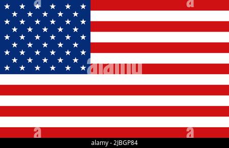Illustration der einfachen Flagge United State of America, isoliert. Stockfoto