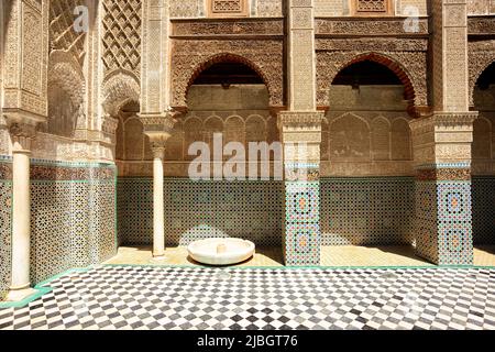 Marokko Fez. Al Attarine Madrasa Stockfoto