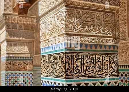 Marokko Fez. Al Attarine Madrasa Stockfoto