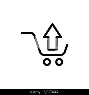 Einkaufswagen-Symbolvektor mit Upload. Verkauf online, Online-Shop. Line Icon Stil. Einfaches Design Illustration editierbar Stock Vektor