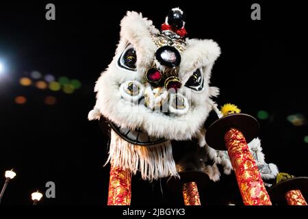 Das Drachenboot-Festival oder Duanwu-Festival ist eines der ältesten traditionellen Festivals der Welt, das von Chinesen durchgeführt wird. In Kalkutta feiert die chinesische Gemeinschaft dieses Fest mit mehreren Aufführungsveranstaltungen wie einer Reihe von Löwentänzen, köstlichem Essen, das von der chinesischen Gemeinde zubereitet wird, einem Drachenbootrennen und kulturellen Darbietungen. Dieses Jahr fand dieses Festival am 5.. Juni 2022 in Kalkutta Boating and Hotel Resorts, Topsia, statt. Das Boot-Rennteam hatte das Boot-Rennen seit einer Woche praktiziert, aber aufgrund eines kürzlich in Rabindra Sarovar eingetretenen Bootrennens wurde das Drachenboot-Rennen abgesagt. Howe Stockfoto