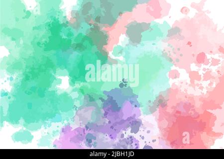 Aquarellflecken und Farbflecken. Regenbogen Hintergrund Stock Vektor