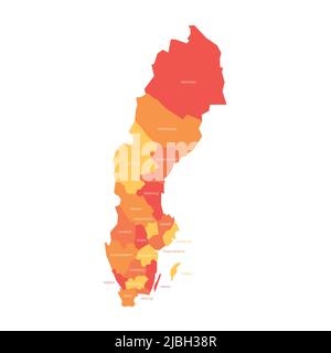 Schweden - Verwaltungskarte der Grafschaften Stock Vektor