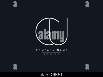 monogram CU Alphabet Initial Line Art Logo Vektor, Initial Logo, Logo, Logo Vektor, Alphabet, monogramm, Monogramm-Vektor Stock Vektor