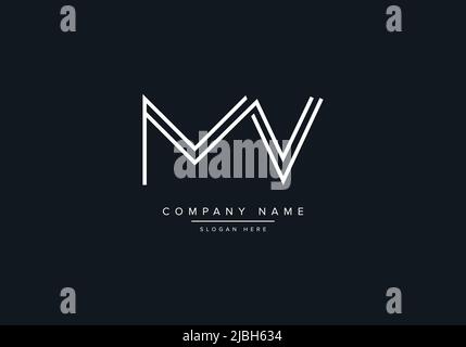 monogram MV Alphabet Initial Line Art Logo Vektor, Initial Logo, Logo, Logo Vektor, Alphabet, monogramm, Monogramm-Vektor Stock Vektor