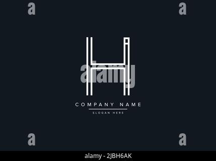 monogram HI Alphabet Initial Line Art Logo Vektor, Initial Logo, Logo, Logo Vektor, Alphabet, monogramm, Monogramm-Vektor Stock Vektor
