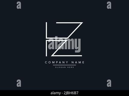 monogram HZ Alphabet Initial Line Art Logo Vektor, Initial Logo, Logo, Logo Vektor, Alphabet, monogramm, Monogramm-Vektor Stock Vektor