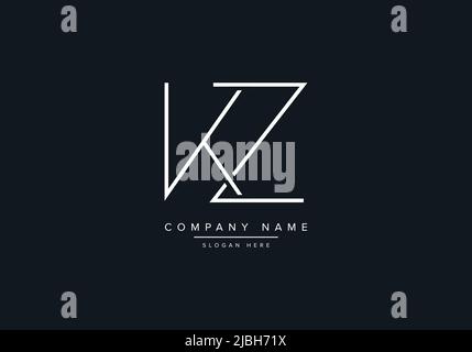 alphabet Buchstaben Monogramm Symbol Logo KZ Stock Vektor
