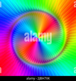 Abstrakte Hintergrunddarstellung - Illusion eines wirbelnden Regenbogenspektrums. Stockfoto