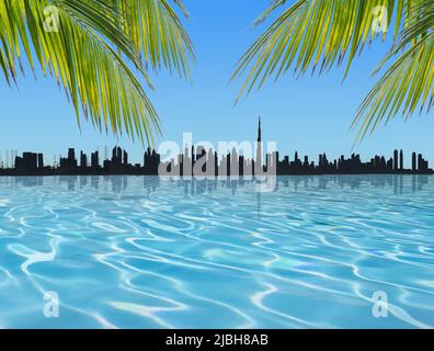 Sommerurlaub in Dubai Konzept. Stockfoto
