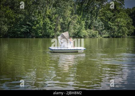 Die Schlösser von Laxenburg befinden sich in der Gemeinde Laxenburg in Niederösterreich im Schlosspark befindet sich das alte Schloss und die Franzensburg Stockfoto
