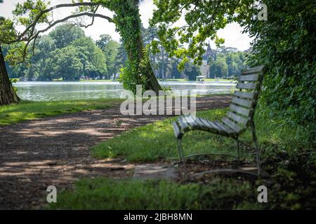 Die Schlösser von Laxenburg befinden sich in der Gemeinde Laxenburg in Niederösterreich im Schlosspark befindet sich das alte Schloss und die Franzensburg Stockfoto