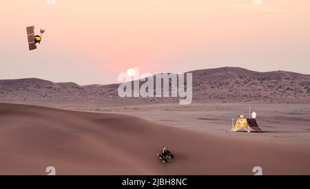 Mars Polar Lander, ESO Mars Rover und Mars Climate Orbiter scheiterten Missionen, die nicht wurden. Elemente dieses Bildes, die von der NASA eingerichtet wurden. 3D Stockfoto