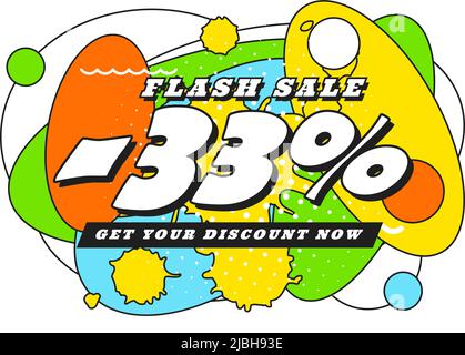 Flash-Verkaufsbanner von bauhaus- und Pop-Art, Zine-Kultur und memphis-Elementen Stock Vektor