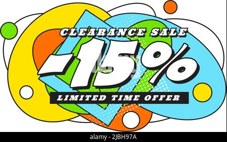 Clearance Sale Banner von bauhaus und Pop Art, Zine-Kultur und memphis-Elementen Stock Vektor